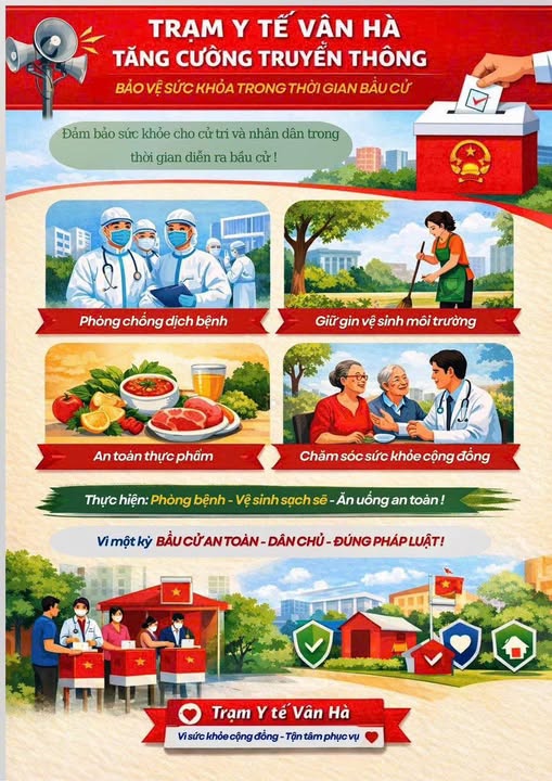 TRẠM Y TẾ VÂN HÀ TĂNG CƯỜNG TRUYỀN THÔNG BẢO VỆ SỨC KHỎE TRONG THỜI GIAN BẦU CỬ